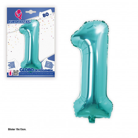 Globo foil 80cm turchese 1