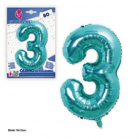 Globo foil 80cm turchese 3