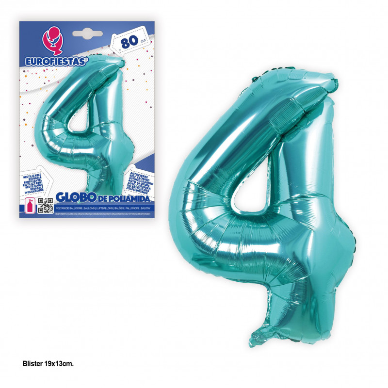 Globo foil 80 cm turchese 4