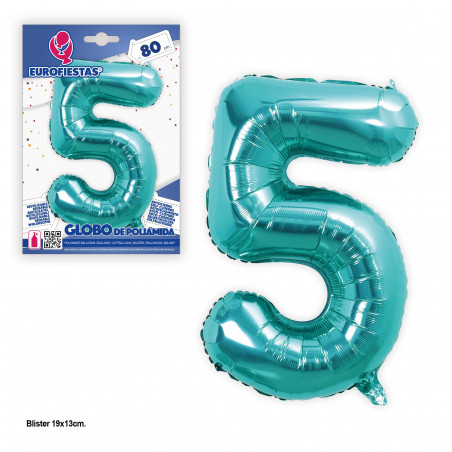 Globo foil 80 cm turchese 5
