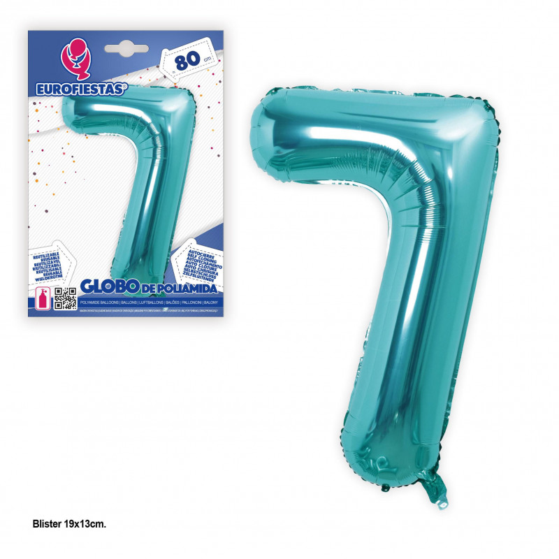 Globo foil 80 cm turchese 7