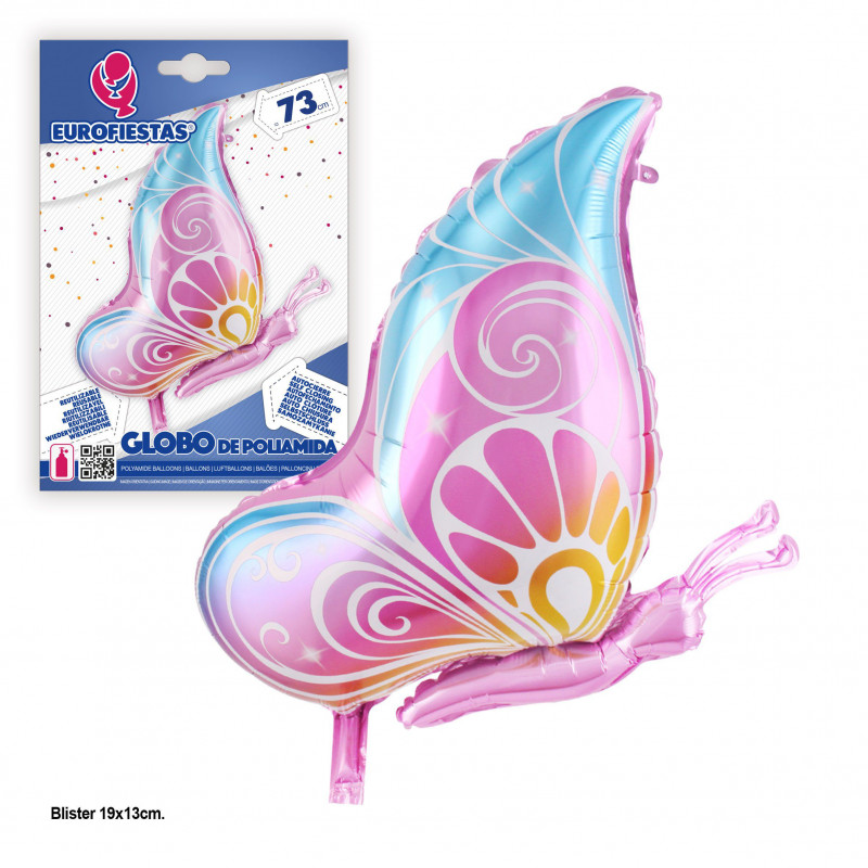 Globo foil farfalla rosa 73 cm