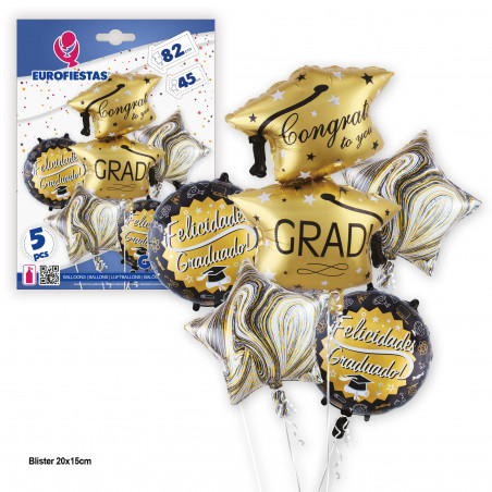 Set palloncini foil laurea stelle