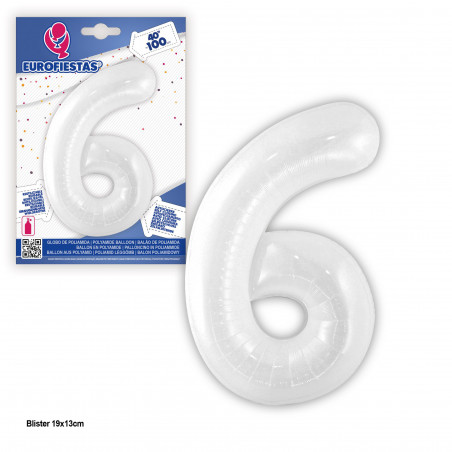 Palloncino foil 1m bianco 6