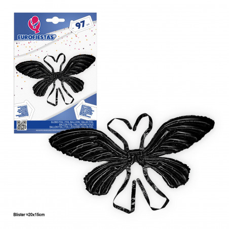 Palloncino foil ali di farfalla 97 cm nero