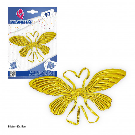 Palloncino foil ali di farfalla 97cm oro