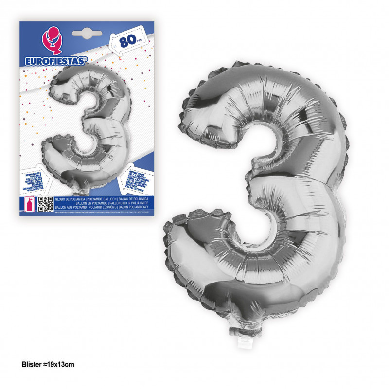 Globo foil 80 cm argento n. 3