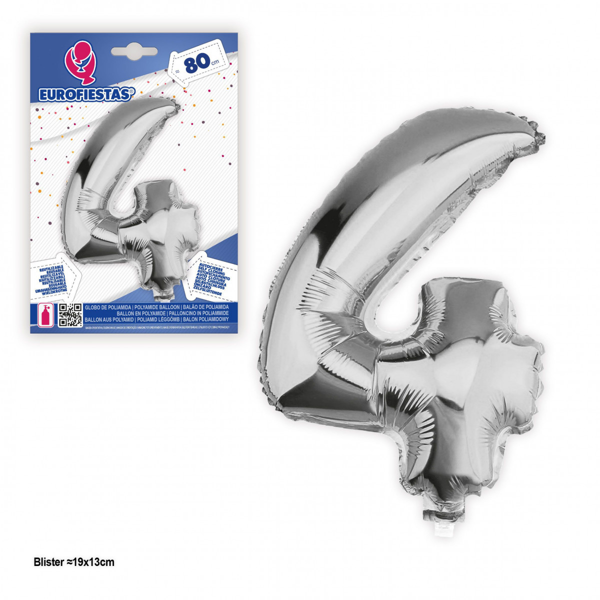 Globo foil 80 cm argento n. 4