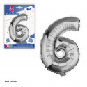 Globo foil 80 cm argento n. 6
