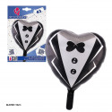Globo cuore nero torso fidanzato 43cm
