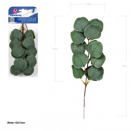 Foglia decorativa di eucalipto 23 cm 2 pezzi