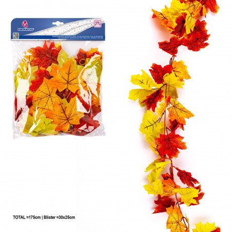 Foglie decorative di acero autunnali striscia 175cm