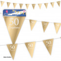 Ghirlanda con bandierine collezione oro 50 compleanno