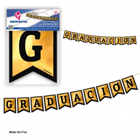 Ghirlanda di laurea bandierine oro bruciato