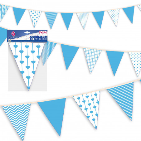 Ghirlanda di bandierine blu di carta