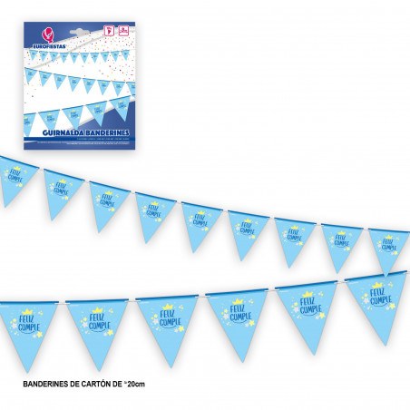 Collezione di ghirlande di buon compleanno blu
