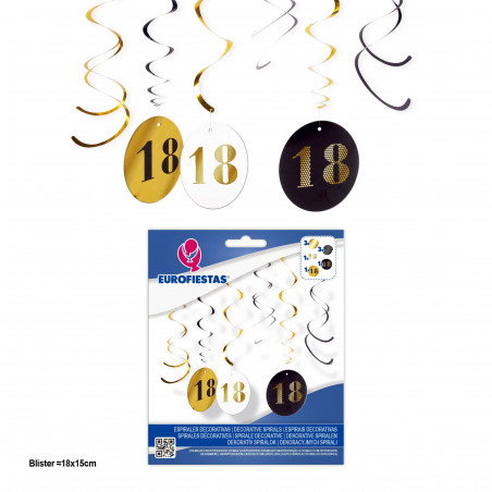 Spirali Decora. Cerchi oro nero 18