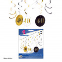 Espirali decora. nero oro cerchi 40