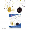 Spirali decorative cerchi nero oro 40