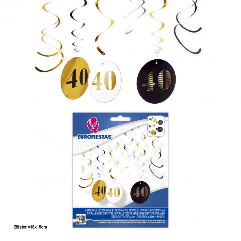 Espirali decora. nero oro cerchi 40