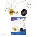 Spirali decorative cerchi nero oro 60