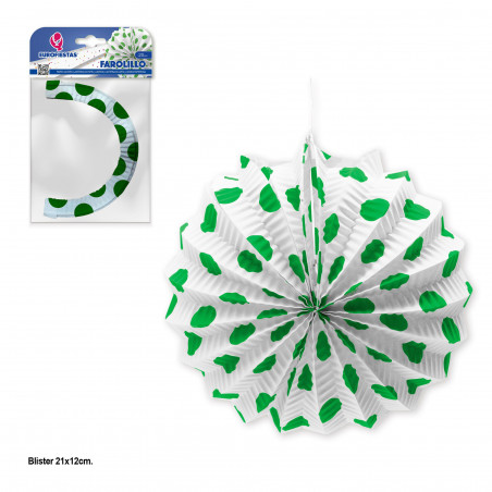 Lanterna bianca con pois verdi