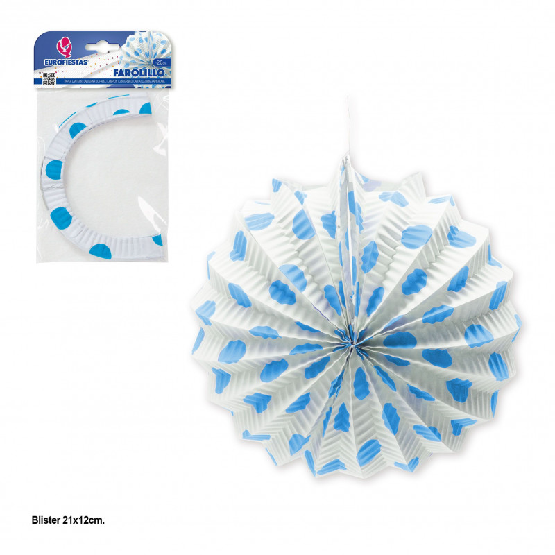 Lanterna bianca con pois blu