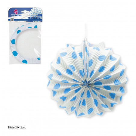 Lanterna bianca con pois blu