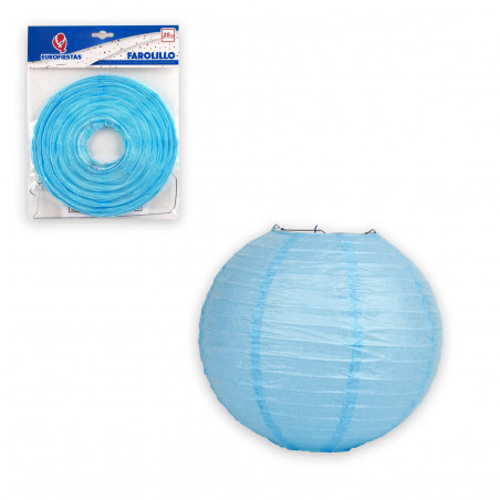 Lanterna tonda 20cm azzurro