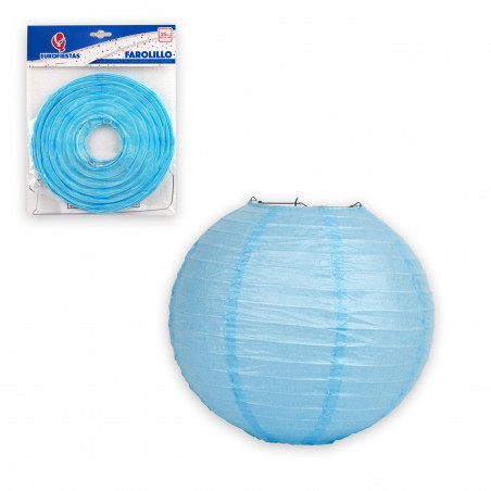 Lanterna tonda 25cm azzurro