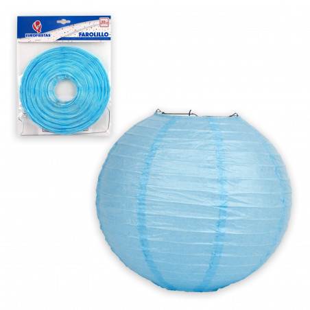 Lanterna tonda 30cm azzurro