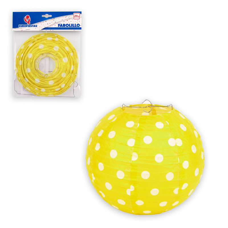 Lanterna rotonda 20cm pois gialli