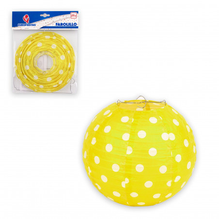 Lanterna rotonda 20cm pois gialli