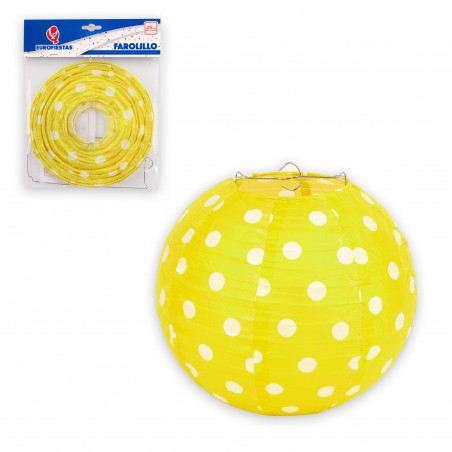 Lanterna rotonda 25cm pois gialli