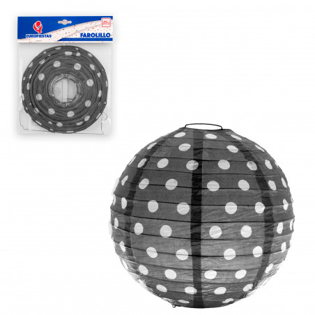 Lanterna tonda 25cm pois neri