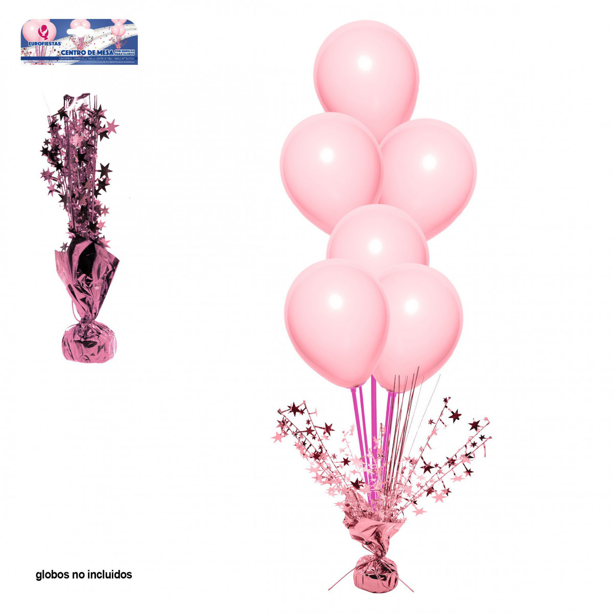 Centrotavola in oro rosa con asta rosa