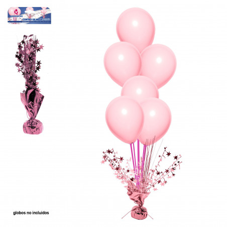 Centrotavola in oro rosa con asta rosa
