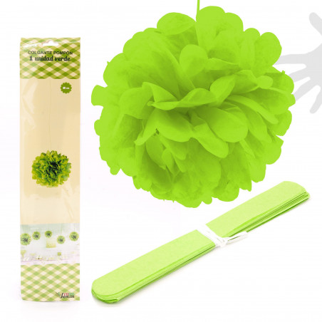 Pendente pompon 1u.40cm verde
