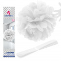 Ciondolo pompon 1u.40cm colore bianco