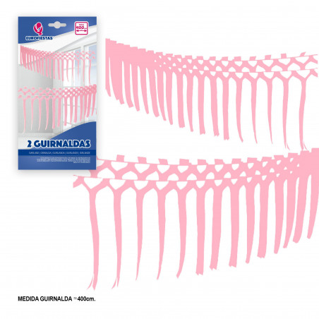 Ghirlanda strisce di carta 2x2m rosa