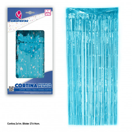 Tenda con frange 2x1 stelle azzurre