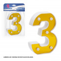 Numero LED 16cm oro 3