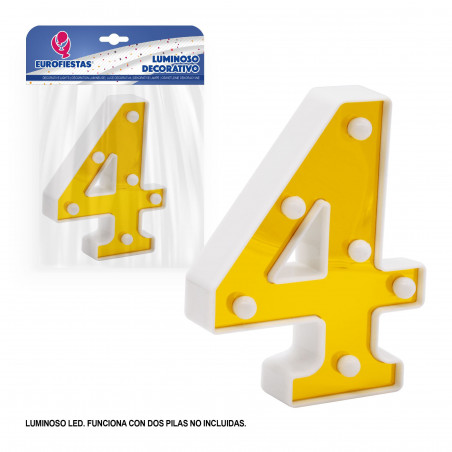 Numero LED 16cm oro 4
