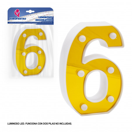 Numero led 16 cm oro 6