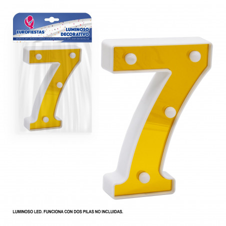 Numero LED 16 cm oro 7