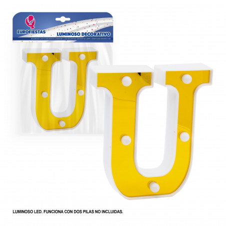 Lettera led 16cm oro u