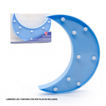 Figura LED con luna celeste