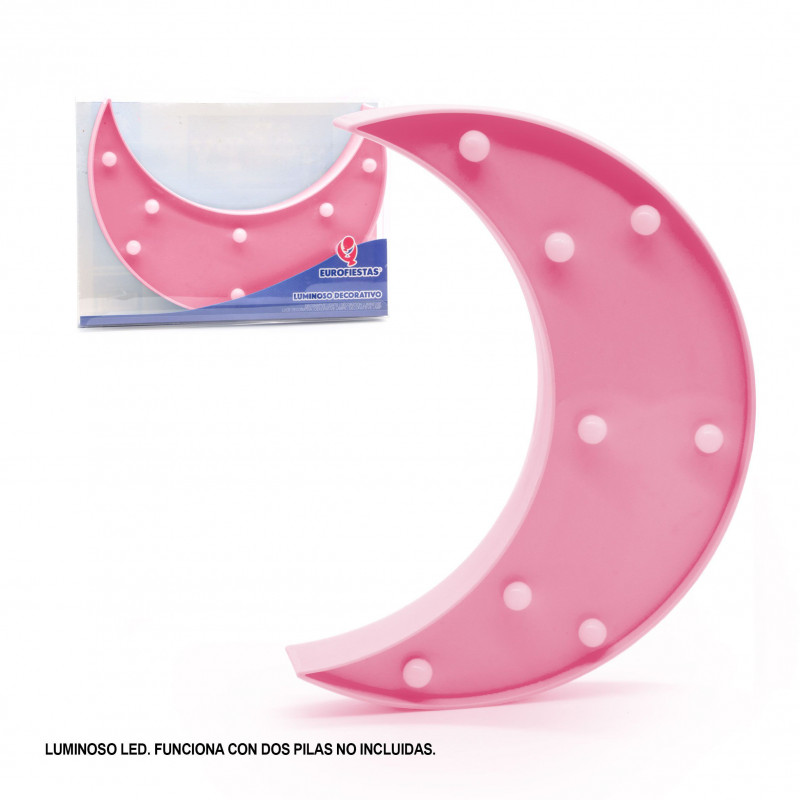 Figura LED a forma di luna rosa
