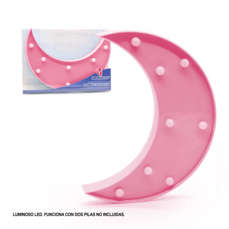 Figura LED a forma di luna rosa