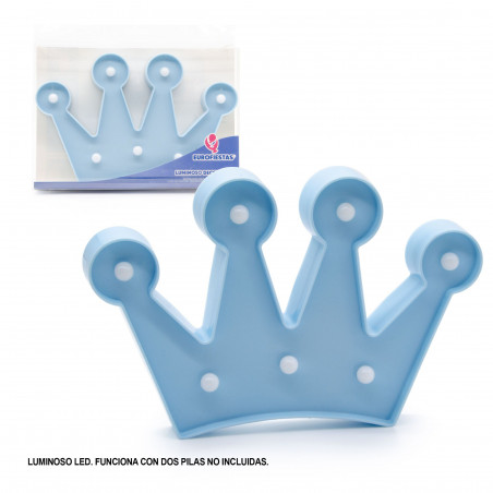Figura LED con corona azzurra